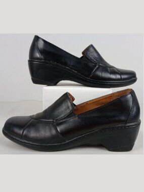 Croft and Borrow Womens 9.5 Greta Black Slip On Loafer Shoes